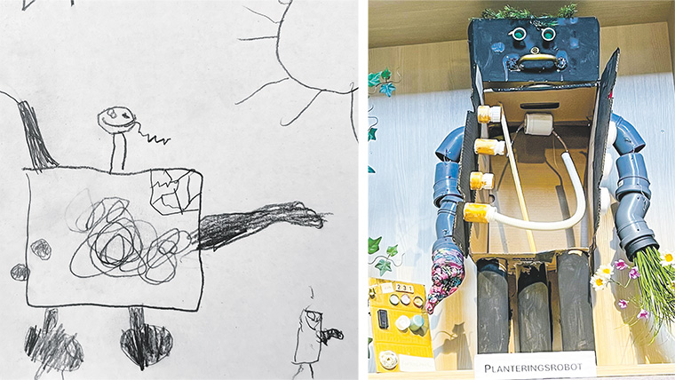 Robotar av förskolebarn