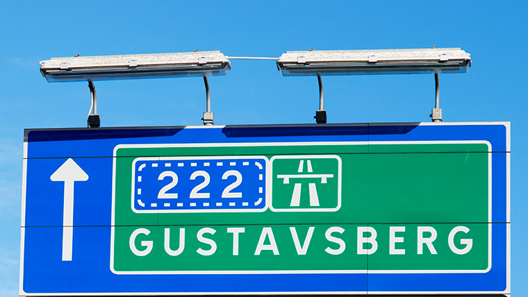 Vägskyltar mot Gustavsberg 222:an 