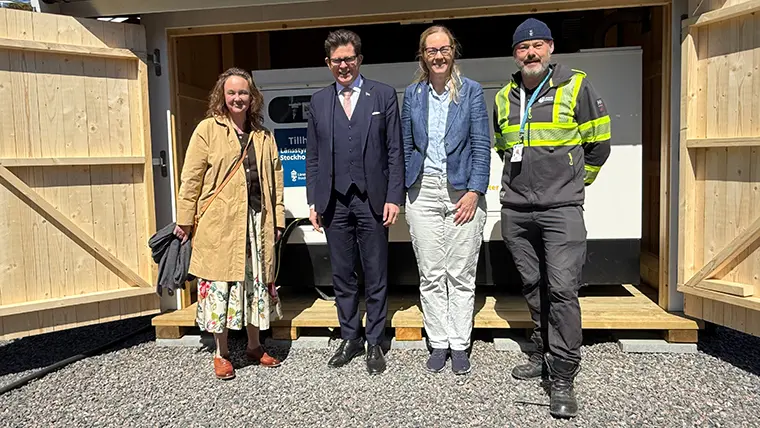 Kommundirektör Victoria Callenmark, talman Andreas Norlén, landshövding Cecilia Skingsley och säkerhetssamordnare Johan Berglind.