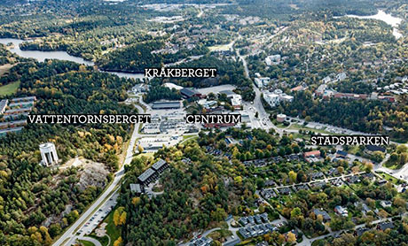 Flygbild Gustavsbergs centrum