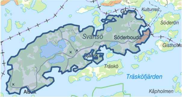 Karta över Svartsö.