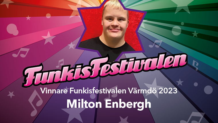 Bild på 2023 års vinnare av Värmdös deltävling i Funkisfestivalen - Milton Enbergh. 