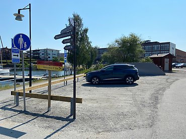 Bild på Kattholmens nya parkeringsplatser.