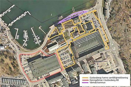 Kartbild på parkering Gurstavsbergs hamn